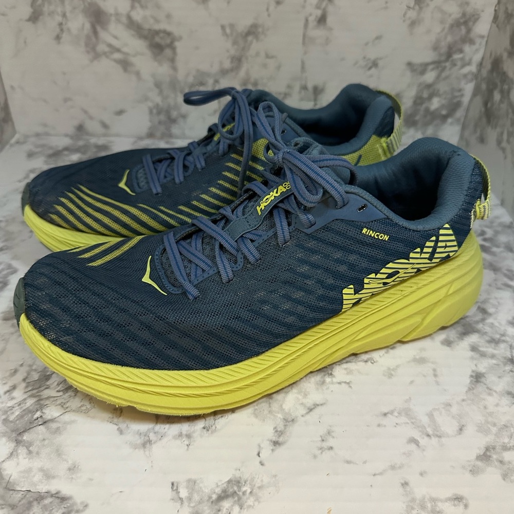Hoka Women’s Blue and Yellow Running Shoes